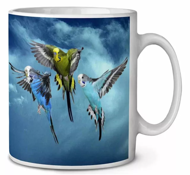 Budgies in Flight Ceramic 10oz Coffee Mug/Tea Cup, AB-96MG