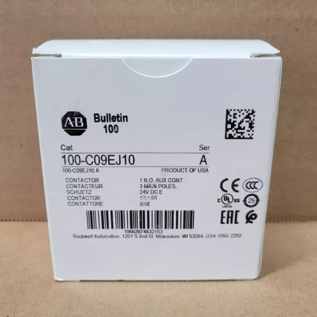 New Allen-Bradley 100-C09EJ10 Contactor AB 100C09EJ10