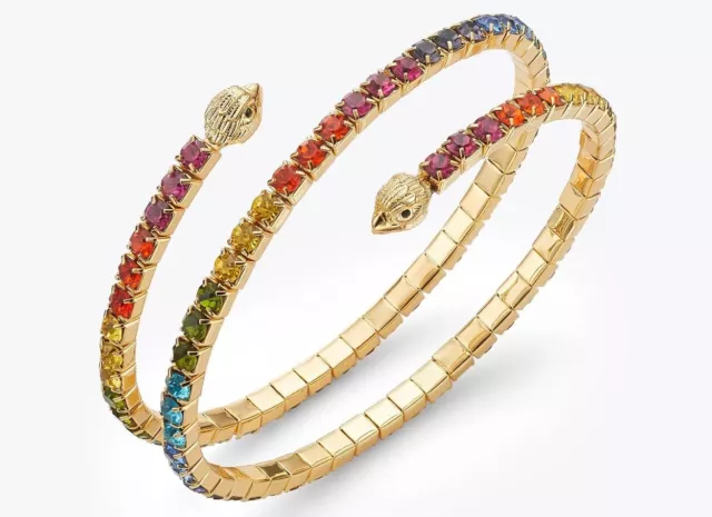 Kurt Geiger London Designer Rainbow Gold Eagle Spiral Bracelet