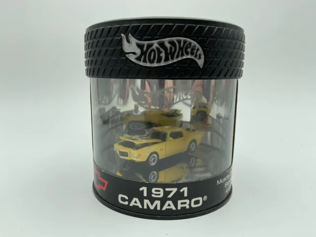Hot Wheels 1971 Camaro Yellow Muscle Car Series Oil Can 1/64 Scale FREE SHIPPING