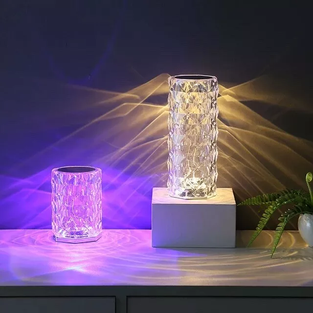 LAMPE DE TABLE en cristal LED sans fil design, veilleuse chambre à