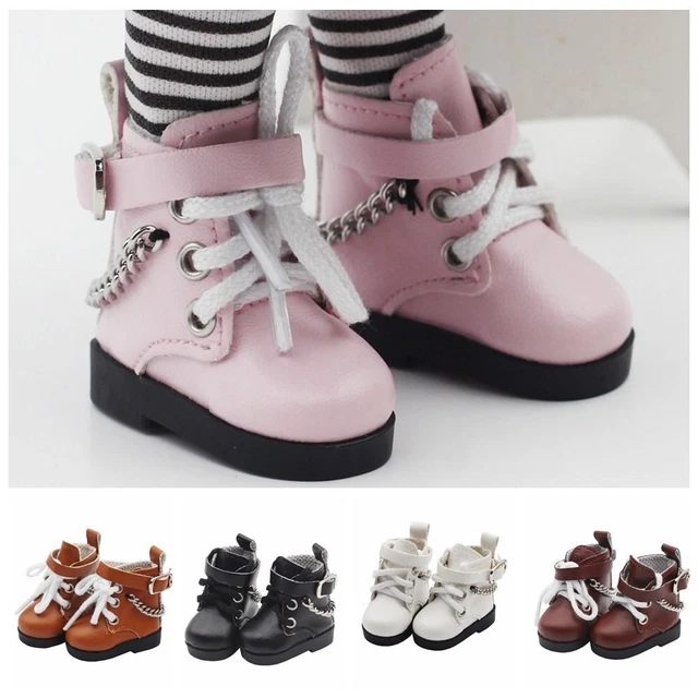 de remplacement Accessoires Jouets Mini Bottes Chaîne Cuir PU Poupée Chaussures