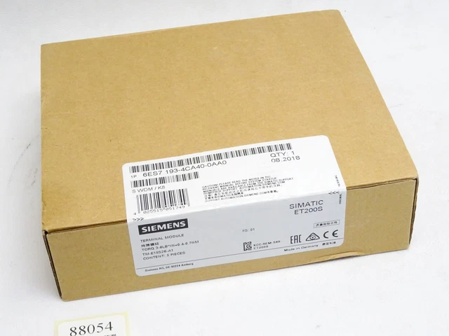 Siemens 6ES7193-4CA40-0AA0 Contenu: 5 Pièce Neuf Emballage D'Origine Scellé
