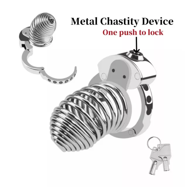 2024 New Male Adjustable Metal Chastity Device Threaded Peni Lock Anti-Cheating