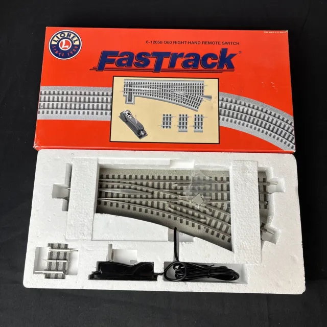 Lionel Fastrack Remote 0-60 Right Hand Switch Track 6-12058 O Gauge