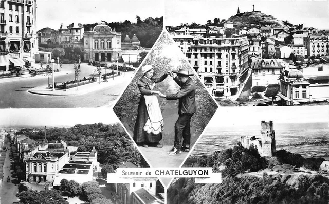 Souvenir de CHATELGUYON - place Brosson  - la Bourrée - Château de Tournoël