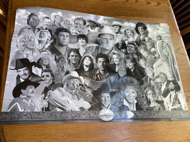 History Of Country Music Poster Only Collage Cash Nelson Reba Waylon Garth Dolly