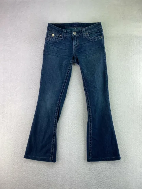 Sts Blue Womens Jr Size 1 W27 L28 Dark Wash Low Rise Hemmed Bootcut Denim Jeans