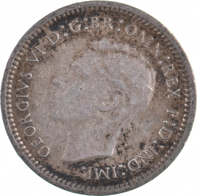 SILVER Roughly the Size of a Dime 1943 Australia 3 Pence World Silver Coin *262