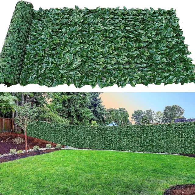 3M Artificial Ivy Leaf Hedge Roll Privacy Fence Screen Wall Landscape Screen UK