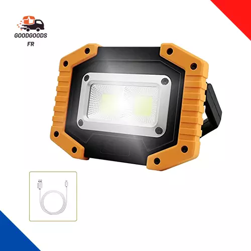 Tekstap Projecteur LED Rechargeable 30W, Projecteur Chantier, Lumière de Travail