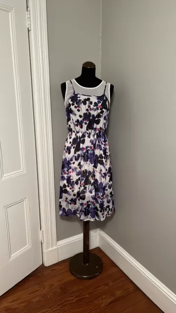 kensie Watercolor Floral Sleeveless Dress Small