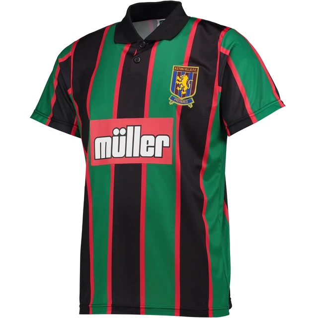 Aston Villa 1994 Auswärts Retro Fußball Shirt Trikot Sport Polohemd Herren