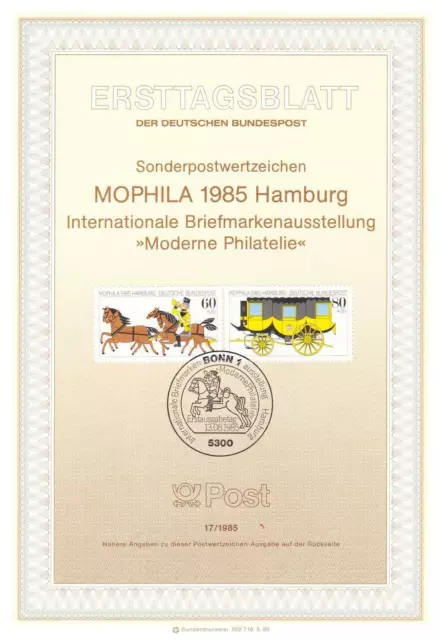 Bund ETB Nr. 17/1985 - MOPHILA 1985 Hamburg