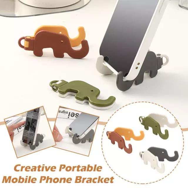 Supporto telefono cellulare mini elefante carino cartone animato animale pigro desktop base pieghevole