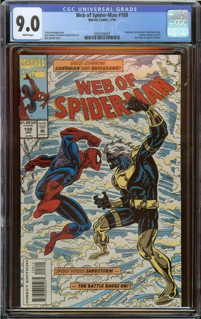 Web of Spider-Man #108 CGC 9.0 (White Pages) Alex Saviuk Cover 1994