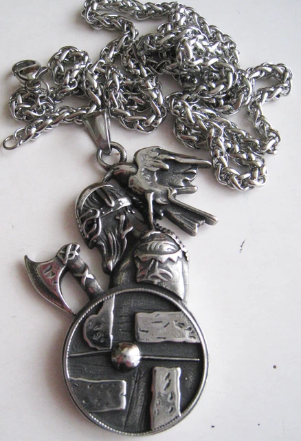Pendentif Viking Celtique Biker En Acier Inox - Neuf Sans Emballage Réf.125