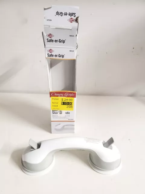 MHI Safe-er-grip 12-in White Suction Cup Grab Bar