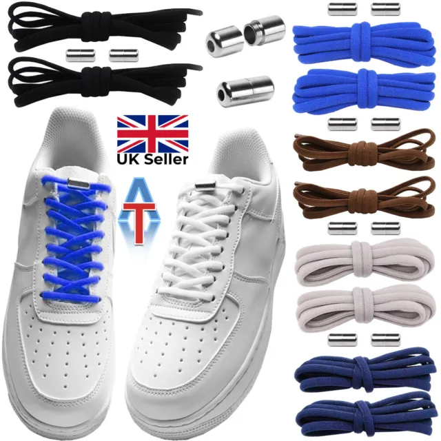 No Tie Shoelaces Elastic Lock Shoes Running Jogging Canvas Trainers Lazy  Laces