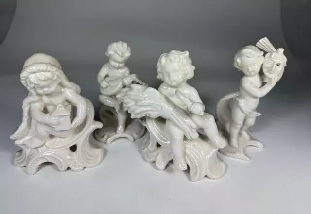 4 Stück GOEBEL PORZELLAN AMORETTE PUTTI PUTTO ENGEL 1970er J. Porzellanfigur