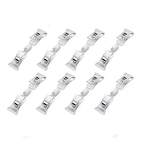 10pcs Clear Sign Clips Plastic Rotatable Double Clip Merchandise Sign Display Mi