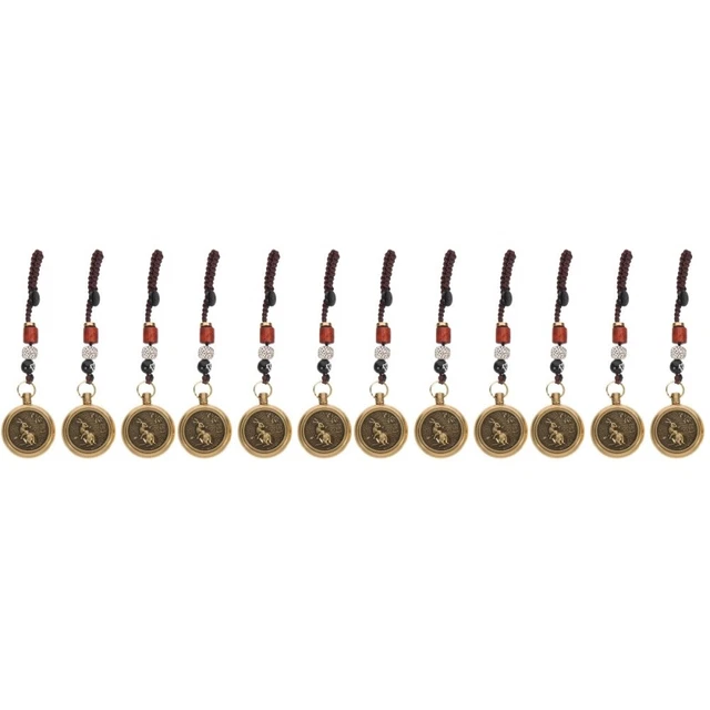 12 Sets Laiton Boucle Métal Lapin Zodiaque Homme Ornements Suspendus De