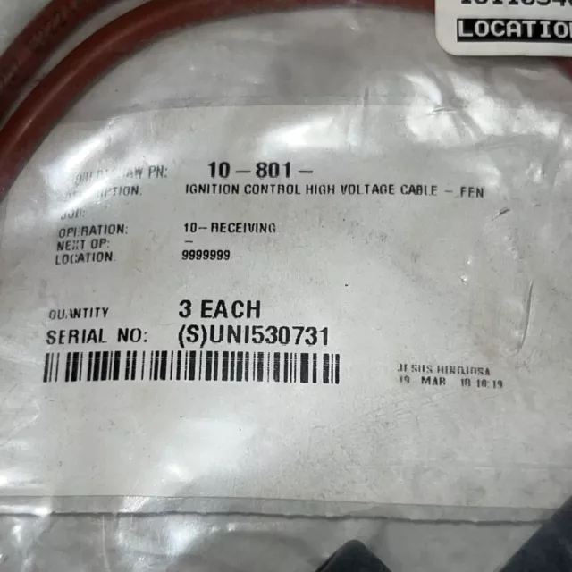 Robertshaw 10-801 /  05-127613-028 Cable Assembly HIGH VOLTAGE 10110948 3