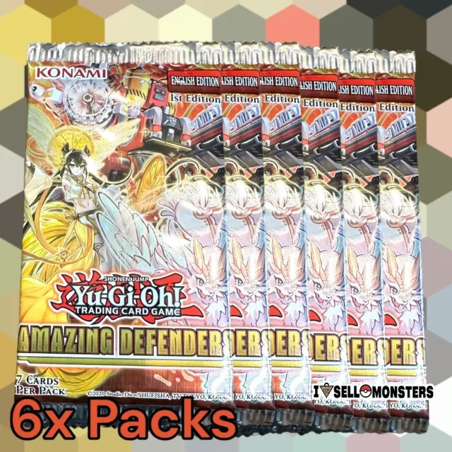 YUGIOH! TCG 6x Amazing Defenders Booster Pack x6 Yu-gi-oh! COLLECTOR RARE CHANCE