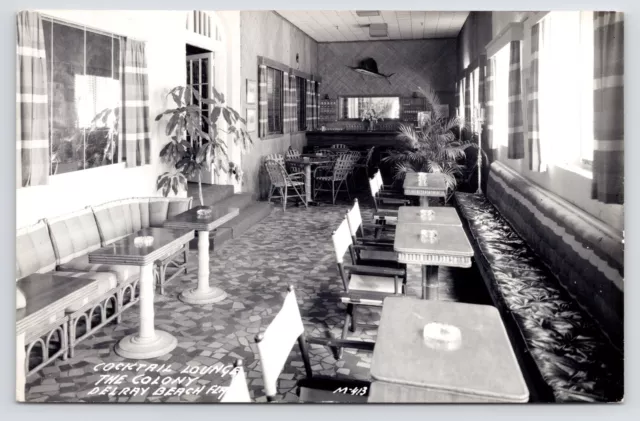 c1950s~The Colony Hotel~Cocktail Lounge~Delray Beach Florida FL~RPPC Postcard