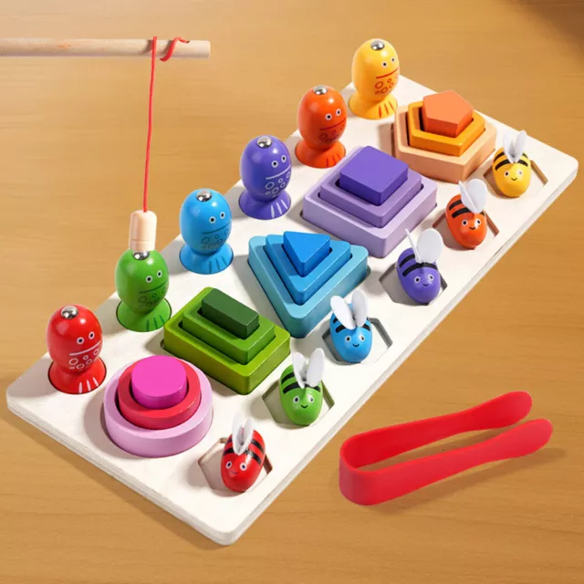 Montessori Sorting Game Clamp Bees Hive Game Magnetic Fishing Game for Kids