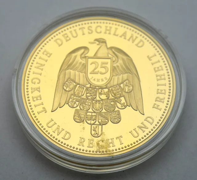 Germany Einheit Quadriga 1990-2015 Horse Carriage Gold Plated Proof Medal 2