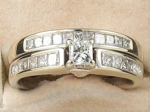 DEAL 2Ct Bridal Engagement Ring Matching Band Set Lab Created Diamond 925 Silver