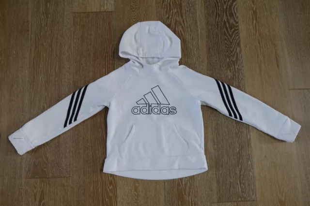 Adidas Girls White Hoodie Sweatshirt Size 10-12