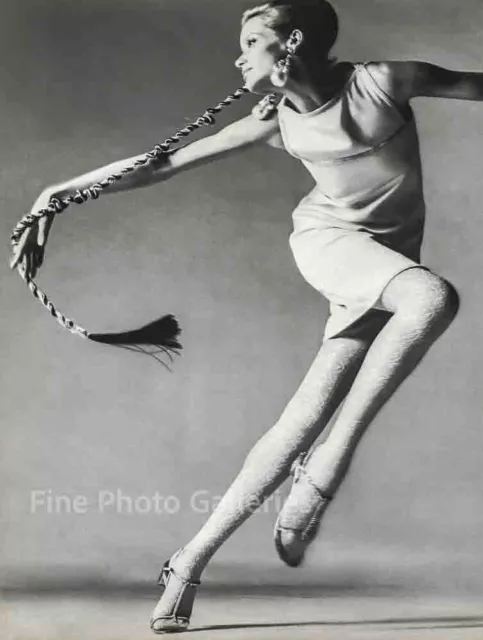 1967 Vintage RICHARD AVEDON Supermodel VERUSCHKA Long Hair Duotone Photo Art