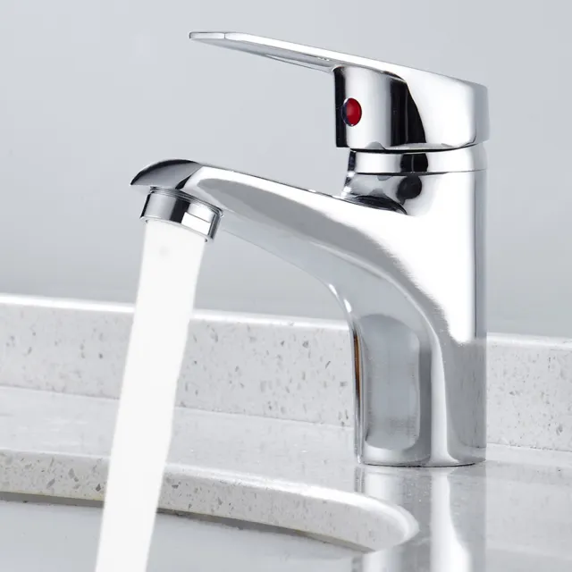 Faucet Modern Bathroom Basin Mono Sink Mixer Single Lever Chrome Cloakroom_