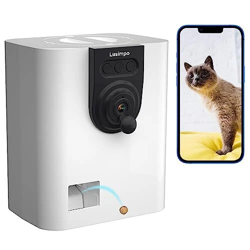 Pet Camera with Treat Dispenser [2023 Summer Release], WiFi Smart White