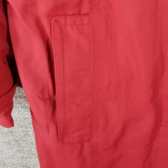 Eddie Bauer Girl On The Go Cotton Blend Trench Coat Rain Jacket Red Women's M 3