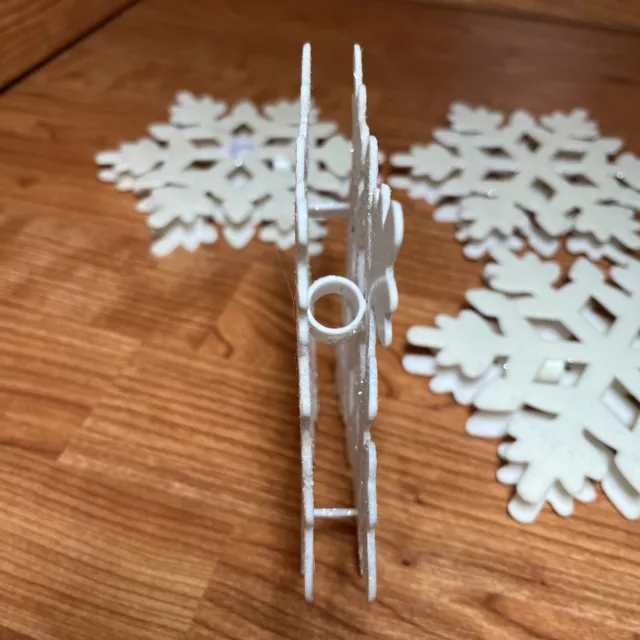 Large White GLITTERY 3-D SNOWFLAKE String Light Cover Christmas Ornament 3