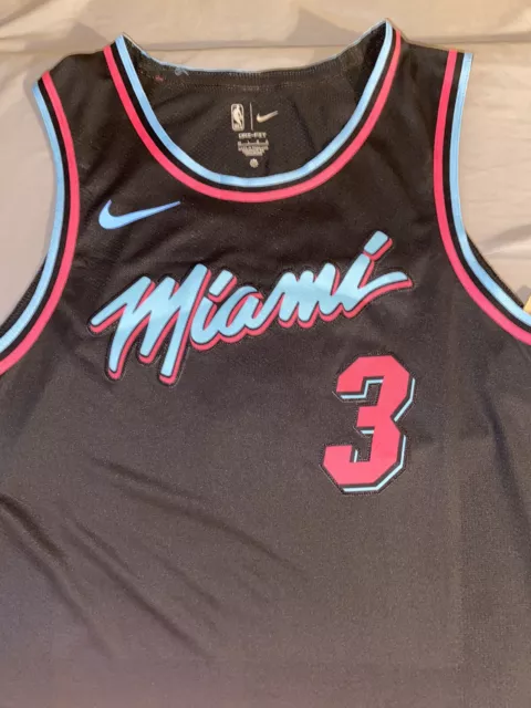 Miami Heat Dwayne Wade #3 Nike Miami Vice Nights Swingman Jersey Size 52