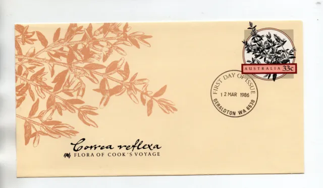 1986 Australia PSE No 104. Cook's Flora - Correa Reflexa. Geraldton Postmark