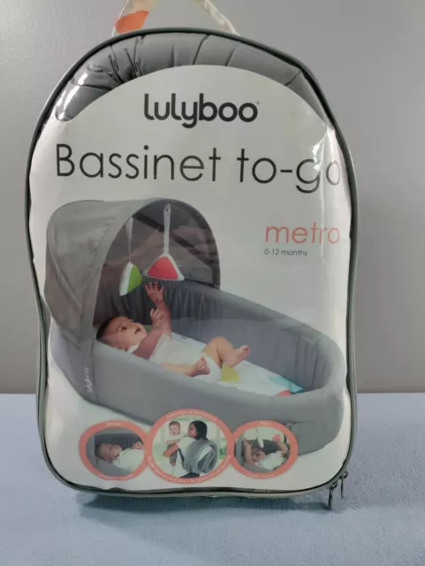 New Lulyboo Bassinet To-Go Infant Metro 0-12 Months Folds Into Portable Backpack