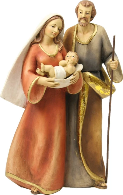 Crèche Sainte Famille 5 Figurines En Argent Massif 800, I Gemelli, Italie