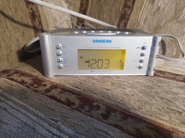 Sangean Atomic Clock Radio RCR-2 Preowned AM FM Digital Time Settings Alarm