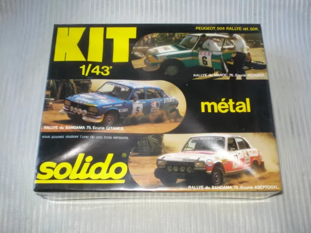 SOLIDO KIT : Peugeot 504 Rallye  réf 50K - Rallye du Maroc 76 - neuf en boîte