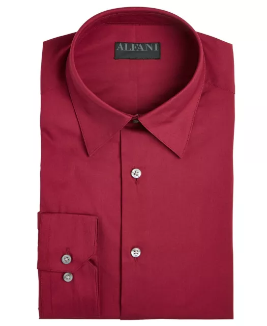 $65 AlfaTech by Men's Solid Big & Tall Dress Shirt, Size:19 x 34/35,Color: RUBY