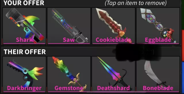 Mm2 Set Bundle 🌙 HANDSAW ICEDRAGON VAMPIRE EDGE HEARTBLADE 🌙 Cheap