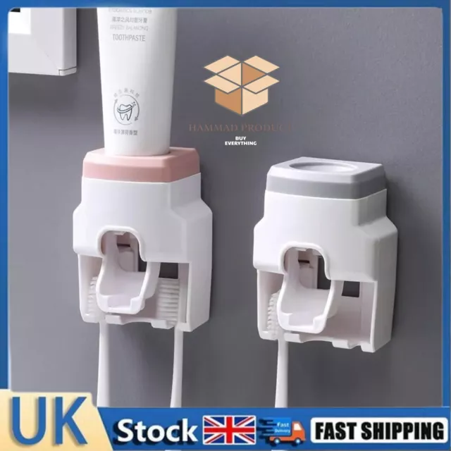 Creative Wall Mount Automatic Toothpaste Dispenser and Small Toothbrush Holder