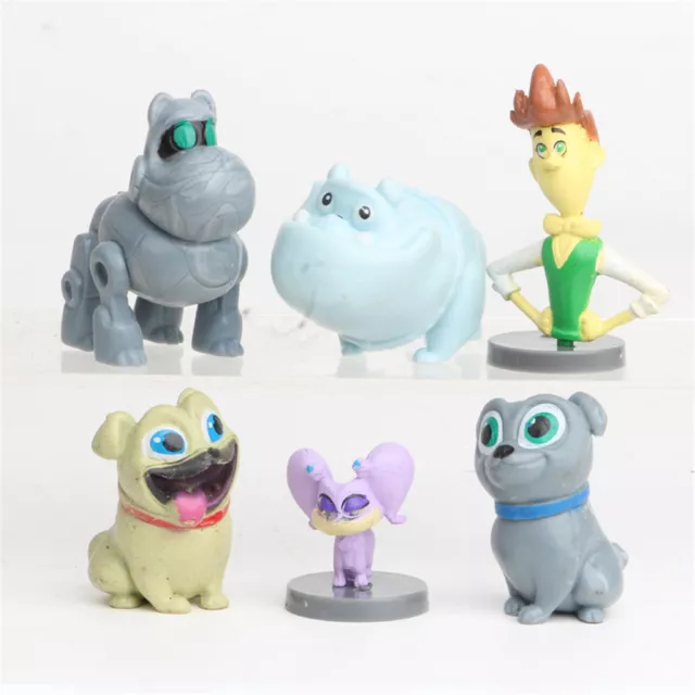 Puppy Dogs Pals Collection Doll Kids Toy Gift Cartoon Figure 6 PCS Cake Topper