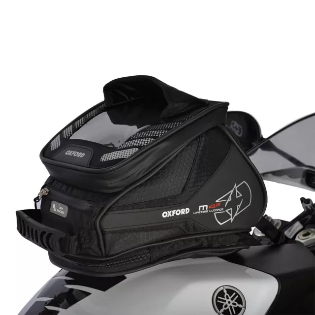 Oxford M4R Magnétique Réservoir Moto Sac Anti Éblouissement Poche 4 Litre - Noir