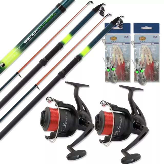 Telescopic Beachcaster Sea Pier Fishing 12ft 3.6m Rod and Reel